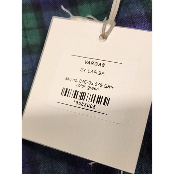 FIVE FOUR Nick Wooster 2XL Blue/Green Plaid NWT Long Sleeve Button Down Shirt - Picture 3 of 12